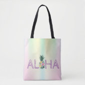 Schattige Aloha Hawaiian Pineapple Flowers kleurri Tote Bag (Voorkant)
