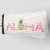 Schattige Aloha Hawaiian Striped Pineappel Golfheadcover (Voorkant)