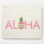 Schattige Aloha Hawaiian Striped Pineappel Muismat (Voorkant)