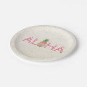 Schattige Aloha Hawaiian Striped Pineappel Papieren Bordje (Gekanteld)