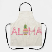 Schattige Aloha Hawaiian Striped Pineappel Schort (Voorkant)