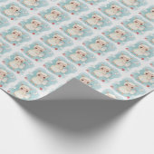 Schattige Alpaca Baby Pastel Waterverf Patroon Cadeaupapier (Hoek)