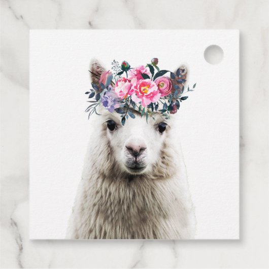 Schattige Alpaca Bedankjes Labels (Achterkant)