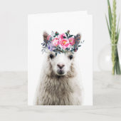 Schattige Alpaca, Birthday Kaart (Voorkant)