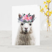 Schattige Alpaca, Birthday Kaart (Gele Bloem)