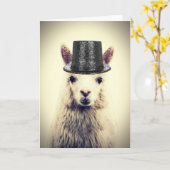 Schattige Alpaca, Birthday Kaart (Gele Bloem)