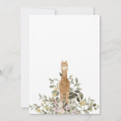 Schattige Alpaca Botanisch Lint Baby shower Kaart (Achterkant)