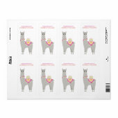 Schattige Alpaca gepersonaliseerde Kinder Bookplat Etiket (Full Sheet)