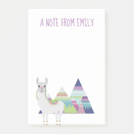 Schattige Alpaca Kleurrijke Bergen Notitie Van Post-it® Notes