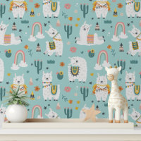 Schattige Alpaca Meisje Modern Kinder Patroon
