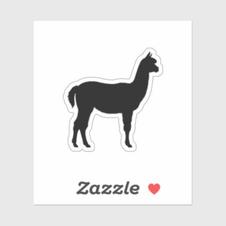 Schattige alpaca-silhouet sticker