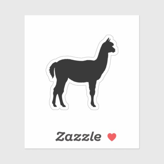 Schattige alpaca-silhouet sticker (Vel)