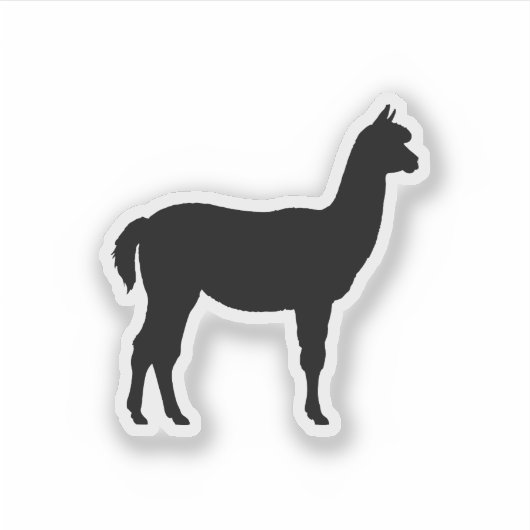 Schattige alpaca-silhouet sticker (Voorkant)
