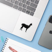 Schattige alpaca-silhouet sticker (Laptop met iPhone)