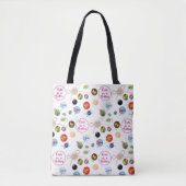 Schattige Als Button Naaien Quote Buttonnen & Lint Tote Bag (Voorkant)
