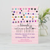 SCHATTIGE ALS BUTTON Roze Baby Shower Invitations Kaart (Staand voorkant)