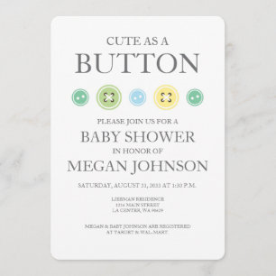 Schattige als Button Unisex Uitnodiging