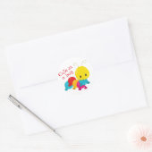 Schattige als een Bug Baby Caterpillar Ronde Sticker (Envelop)