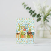 Schattige als een Button Baby Boy Baby shower Informatiekaartje (Staand voorkant)