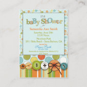 Schattige als een Button Baby Boy Baby shower Informatiekaartje (Achterkant)