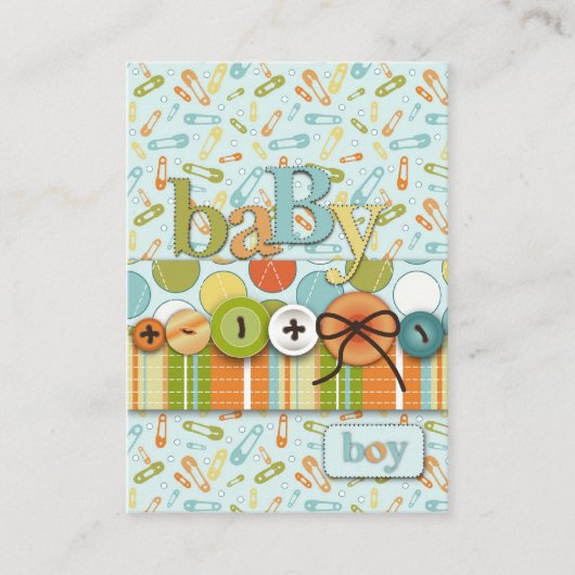 Schattige als een Button Baby Boy Baby shower Informatiekaartje (Voorkant)