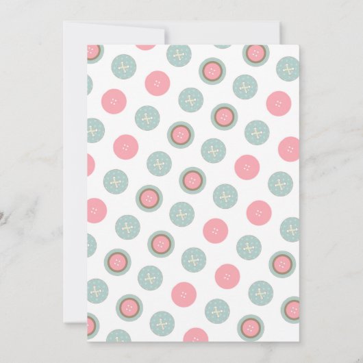 Schattige als een Button Baby shower Invitation Mi Kaart (Achterkant)