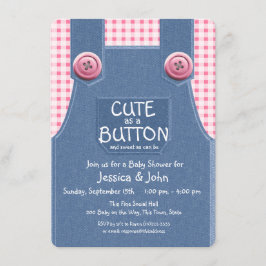 Schattige als een Button Denim en Pink Kaart