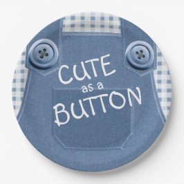 Schattige als een Button Denim Overalls Paper Bord