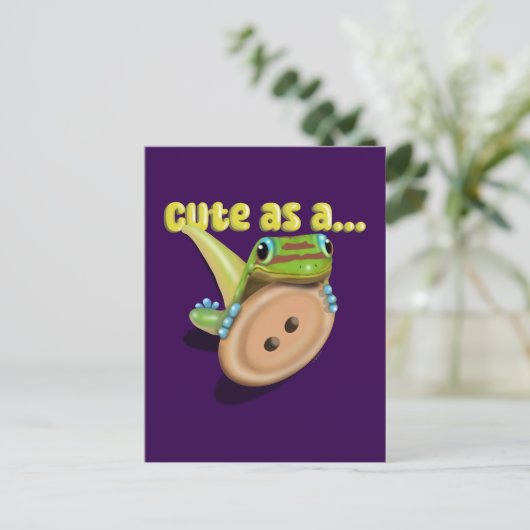 Schattige als een Button — GECKO Briefkaart (Staand voorkant)