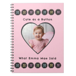 Schattige als een Button Pink Baby Memories Journa Notitieboek