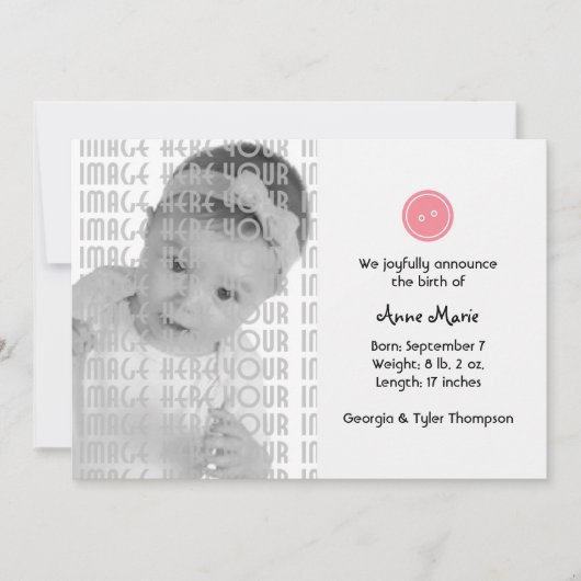 Schattige als een Button (Roze) Aankondiging (Voorkant)