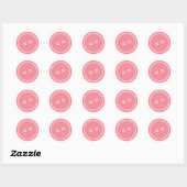 Schattige als een Button (Roze) Ronde Sticker (Vel)