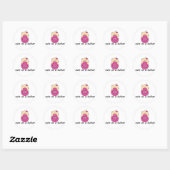 Schattige als een Button ROZE Ronde Sticker (Vel)
