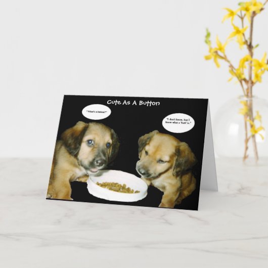 Schattige als een Button Verjaardag Kaart (Gele Bloem)