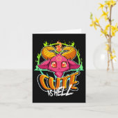 Schattige als Hell Halloween Kawaii Phomet Funny S Kaart (Gele Bloem)