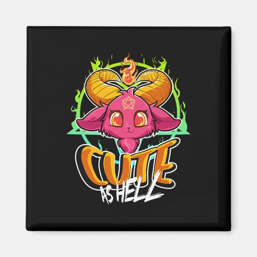 Schattige als Hell Halloween Kawaii Phomet Funny S Magneet (Voorkant)