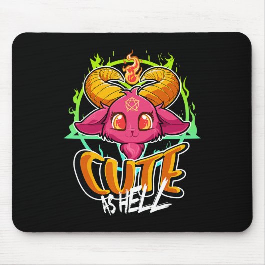 Schattige als Hell Halloween Kawaii Phomet Funny S Muismat (Voorkant)