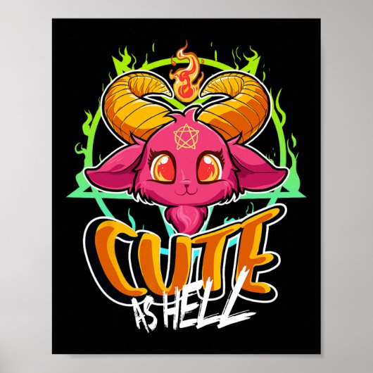 Schattige als Hell Halloween Kawaii Phomet Funny S Poster (Voorkant)