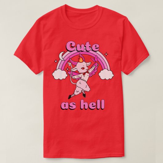 Schattige als Hell Kawaii Baphomet Pastel Gothic E T-shirt (Design voorkant)