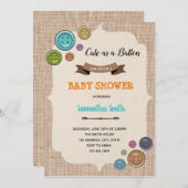 Schattige als uitnodiging voor een knopfeest (Voorkant / Achterkant)