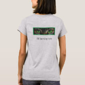 Schattige alwetende kat groene ogen t-shirt (Achterkant)