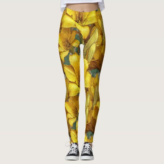 Schattige Amaryllis Bloem Hardlopen Oefening Leggings (Voorkant)