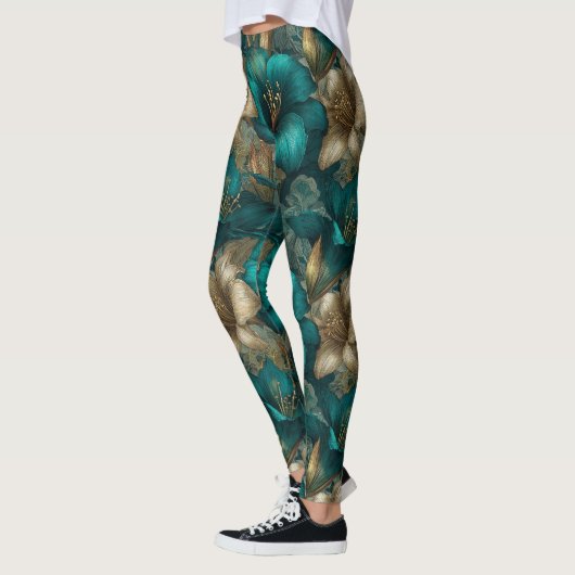 Schattige Amaryllis Sparkle Draag Atletisch Leggings (Links)