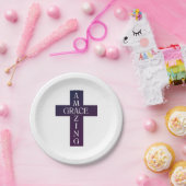 schattige AMAZING GRACE-typografie en kruis | Papieren Bordje (Feest)