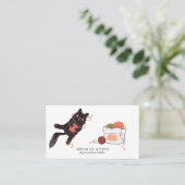 Schattige ambachtelijk breiwerk en breiinstructie visitekaartje (Staand voorkant)