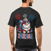 Schattige-Amerika Kat Eten Ramen T-shirt (Achterkant)