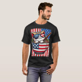 Schattige-Amerika Kat Eten Ramen T-shirt (Voorkant volledig)