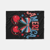 Schattige Amerika Kersen Coquette Bow Cherry 4e va Fleece Deken (Voorkant (Horizontaal))