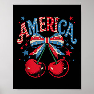 Schattige Amerika Kersen Coquette Bow Cherry 4e va Poster