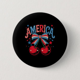 Schattige Amerika Kersen Coquette Bow Cherry 4e va Ronde Button 5,7 Cm